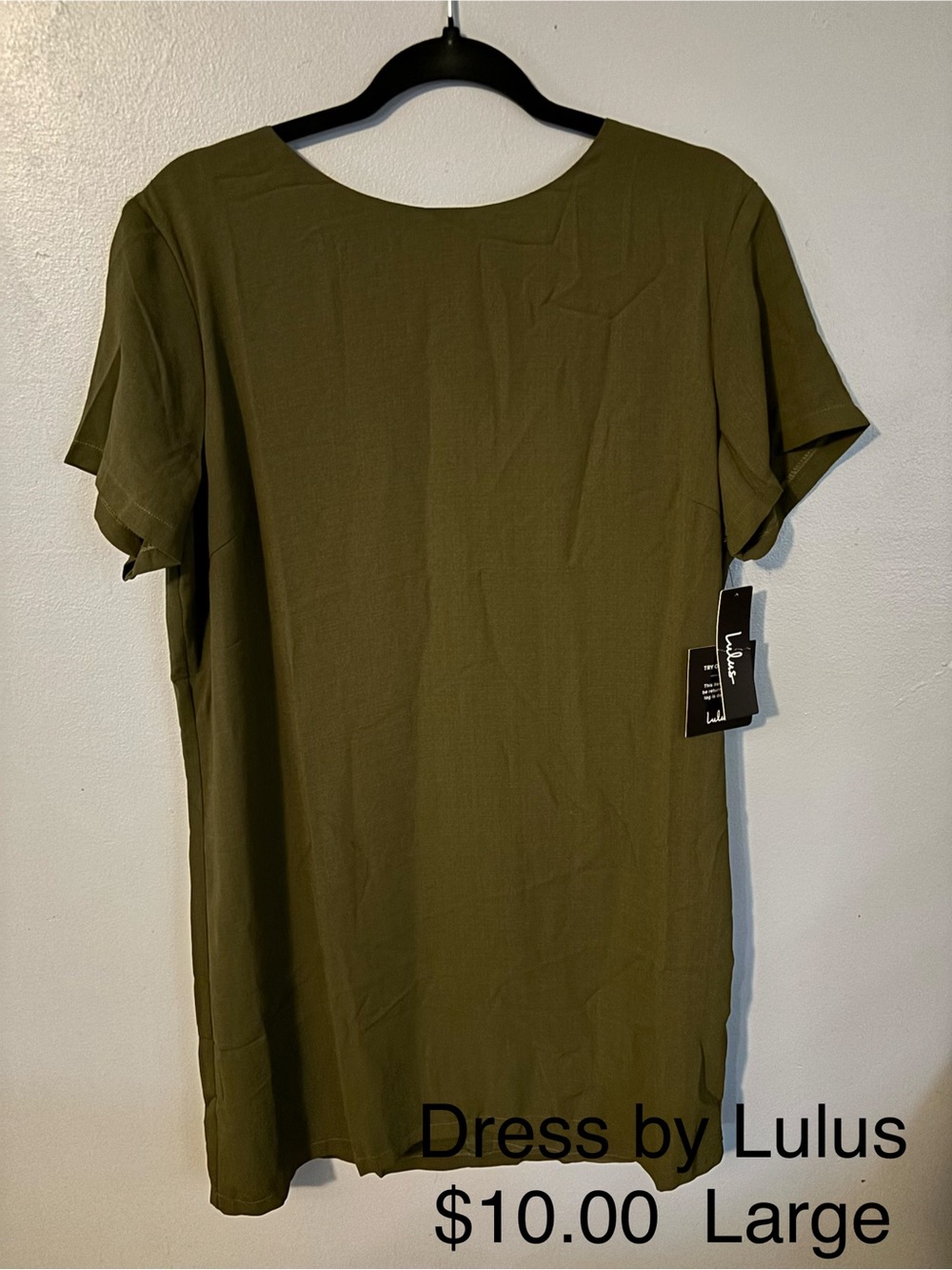 Lulu's Olive Short Sleeve Tunic Dress